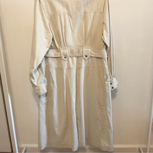 H&M long denim jacket in cream - Picture 2 of 6